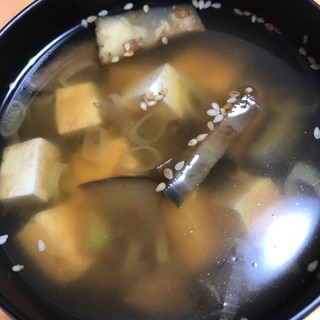 ナスと豆腐の豆板醤スープ
